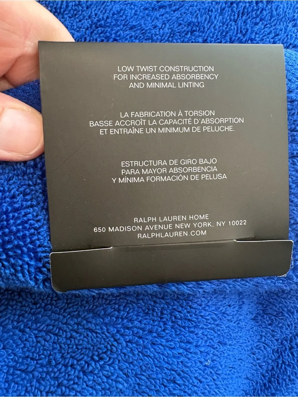 NEW Lauren Ralph Lauren Deep Blue Bath Towels - Set of 2